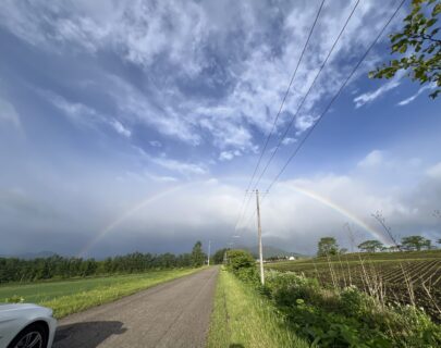 早朝ドライブに虹🌈発見！